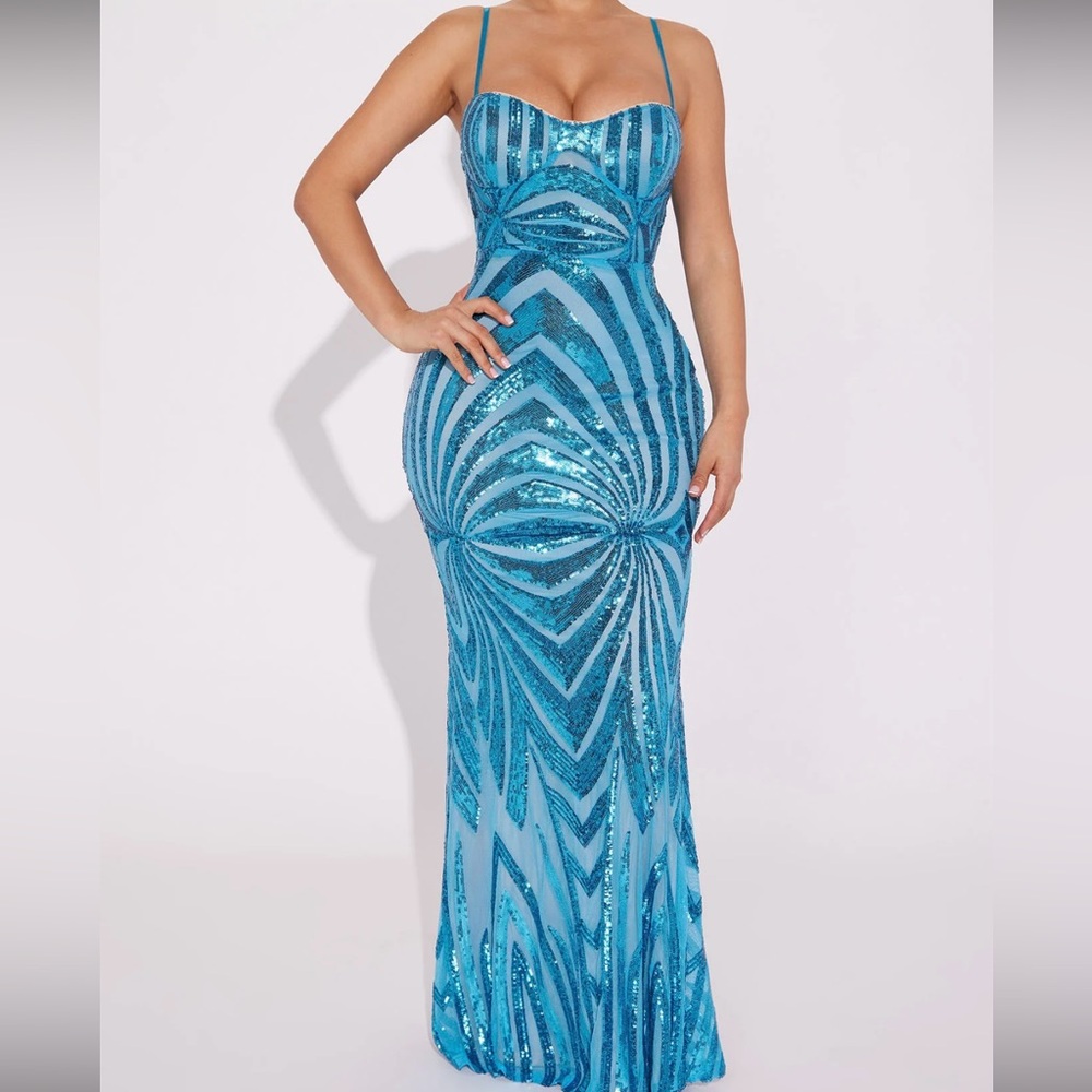 Beautiful Light blue sequin gown